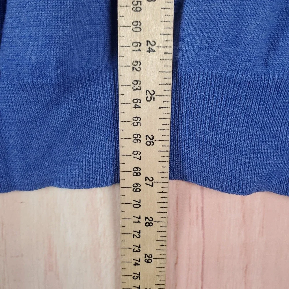 Peter‎ Millar Mens Sweater Large Blue 100% Merino Wool Long Sleeve Pullover